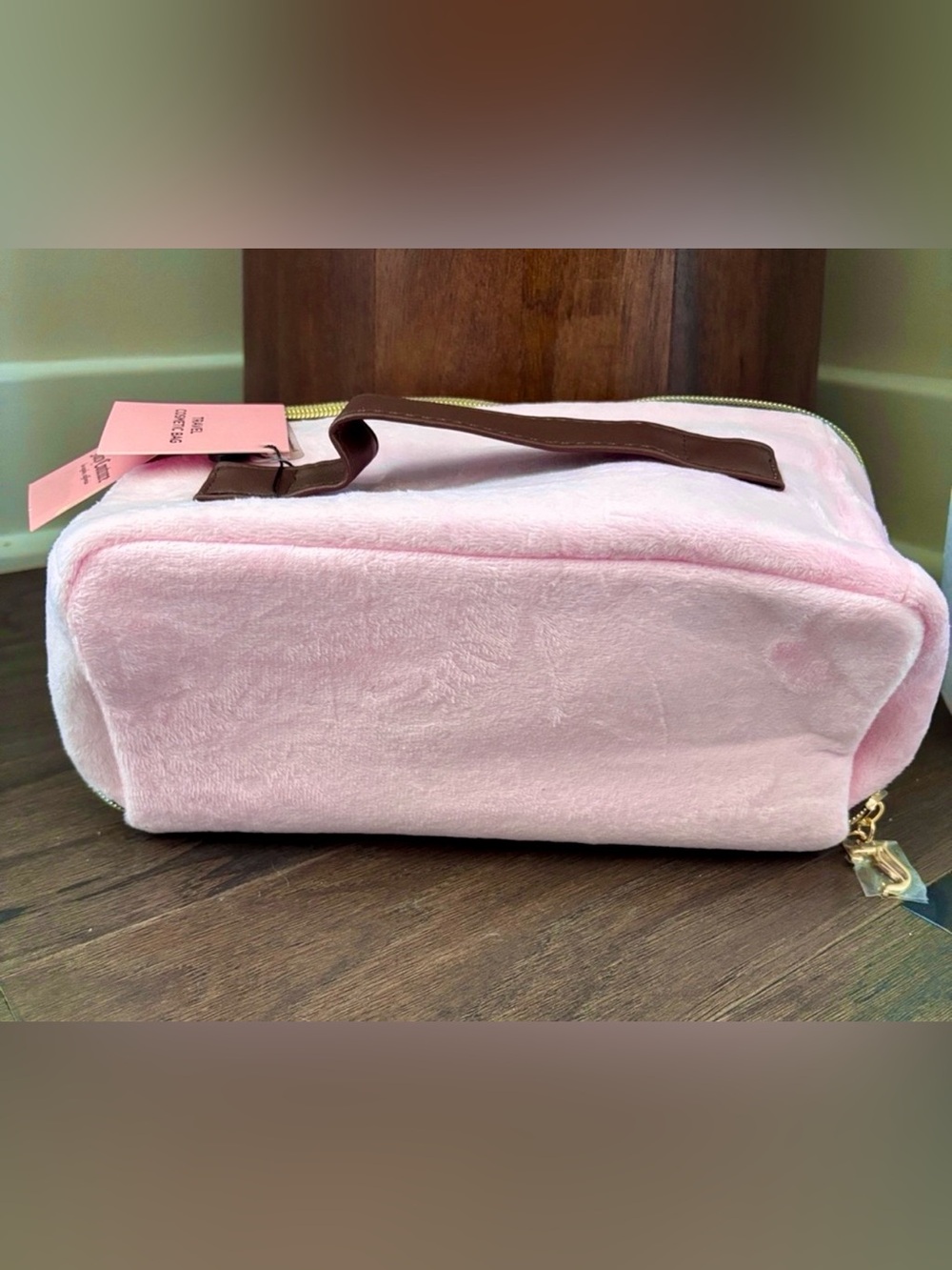 juicy Couture  Train Case,handle & zipper top,velvet feel,Juicy Rhinestone Logo - Picture 2 of 10